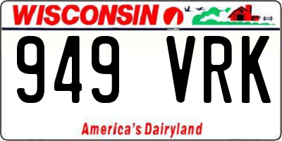WI license plate 949VRK