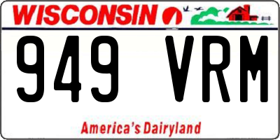 WI license plate 949VRM