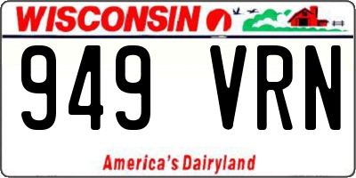 WI license plate 949VRN