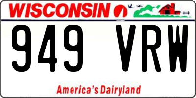 WI license plate 949VRW