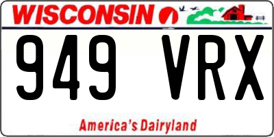 WI license plate 949VRX