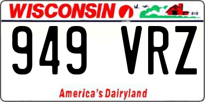 WI license plate 949VRZ