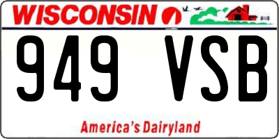 WI license plate 949VSB