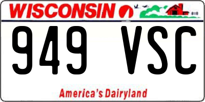 WI license plate 949VSC