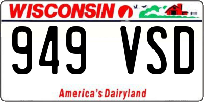 WI license plate 949VSD