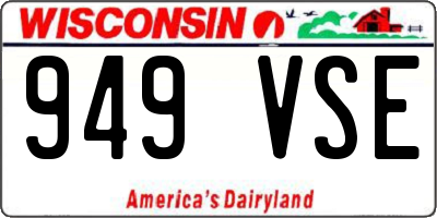 WI license plate 949VSE