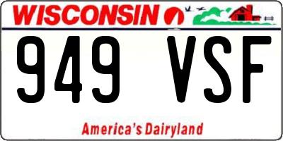 WI license plate 949VSF