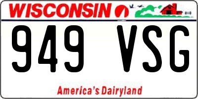 WI license plate 949VSG