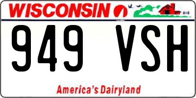 WI license plate 949VSH