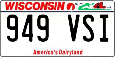 WI license plate 949VSI