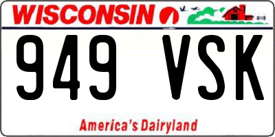 WI license plate 949VSK