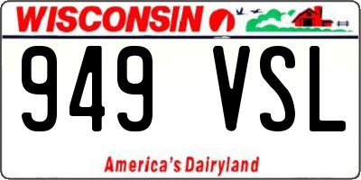 WI license plate 949VSL