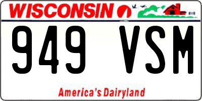 WI license plate 949VSM