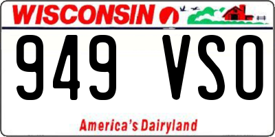 WI license plate 949VSO