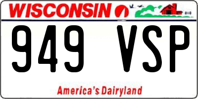 WI license plate 949VSP