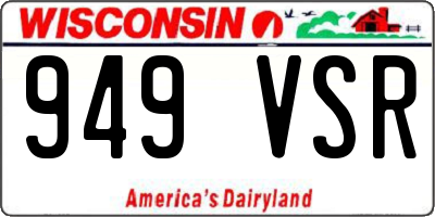WI license plate 949VSR