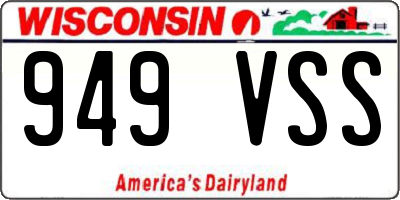 WI license plate 949VSS