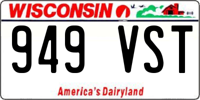 WI license plate 949VST