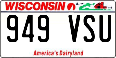 WI license plate 949VSU