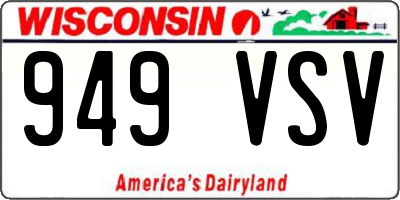WI license plate 949VSV