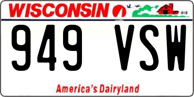WI license plate 949VSW