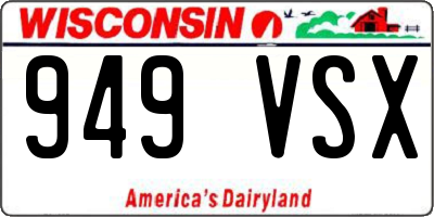 WI license plate 949VSX
