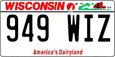 WI license plate 949WIZ