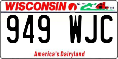 WI license plate 949WJC