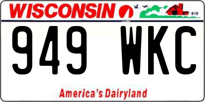 WI license plate 949WKC