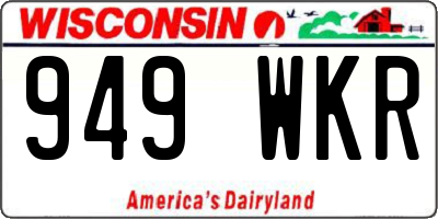 WI license plate 949WKR