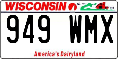 WI license plate 949WMX