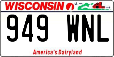 WI license plate 949WNL