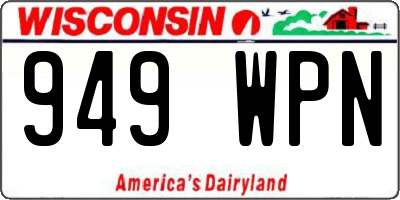 WI license plate 949WPN