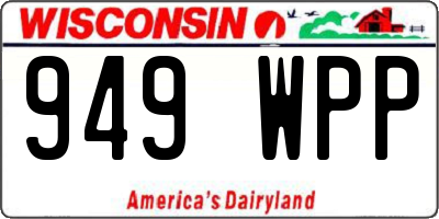 WI license plate 949WPP