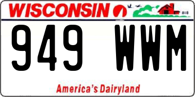 WI license plate 949WWM