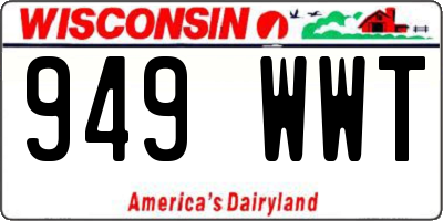 WI license plate 949WWT