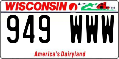 WI license plate 949WWW