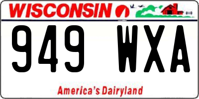 WI license plate 949WXA