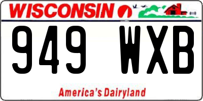 WI license plate 949WXB