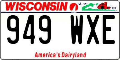 WI license plate 949WXE