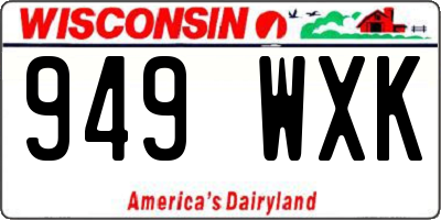 WI license plate 949WXK