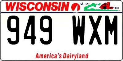 WI license plate 949WXM