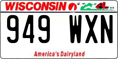 WI license plate 949WXN