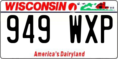 WI license plate 949WXP