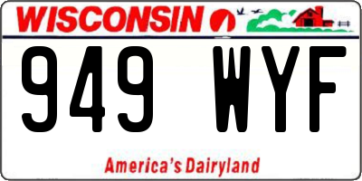 WI license plate 949WYF