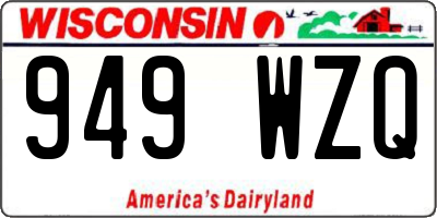 WI license plate 949WZQ