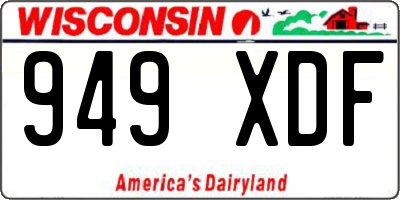 WI license plate 949XDF