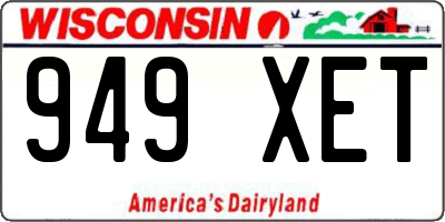 WI license plate 949XET