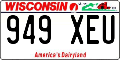 WI license plate 949XEU