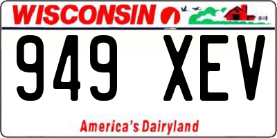 WI license plate 949XEV